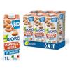 BJORG Bevanda di Mandorla Intensa Biologica 0% Zuccheri, Bevanda Vegetale a Basso Contenuto di Grassi, Mandorle Italiane, Senza Glutine, Senza Zuccheri, Bio, Vegan, Formato 6 x 1L