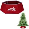 SHATCHI Gonna per albero di Natale pieghevole in juta da 68,02 cm per base di supporto dell'albero di Natale. Collana per tronco e cestino per anelli decorativi per l'albero