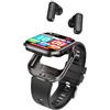 AIEK Smartwatch per Donne e Uomini, Orologio Sportivo con Auricolari Bluetooth 2 in 1, Frequenza Cardiaca, Pressione Sanguigna, ampio Display da 2.02, 100+ Modalità Sportive (Nero)