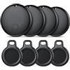 Ajblg Android Smart Tag, Tracker con Google's Find Hub (Solo Android), IP68 Impermeabile, Bluetooth Localizzatore con Custodia Protettiva, Trova Oggetti per Chiavi/Bagagli/Portafogli, 4 Nero
