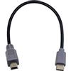 Duttek Adattatore convertitore dati da tipo C maschio a mini USB a 5 pin maschio on-the-go da USB C a MiNi B con cavo OTG per Macbook, iMac Pro, Chromebook Pixel (10 pollici/25 cm)