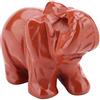 FTVOGUE Elefante in pietra naturale, giada, intagliato, portafortuna decorazione per casa, 3,8 cm, 06