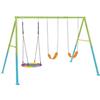 Intex Altalena da Giardino in Acciaio Doppia + Dondolo Verde e Azzurro 44133 Intex