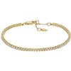 Fossil Bracciale a catena sottile da donna in ottone con chiusura a moschettone