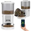Peluvio CRISPY WI-FI Distributore Automatico Cibo Gatti e Cani WiFi con App, 4,5 L, Programmabile Timer e Porzioni, Registrazione Vocale, Ciotola in Acciaio Inox, Cavo e Batterie, Cavo 2,5 m (Bianco)