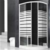 OGOMONDO Misure 77-79,5x77-79,5xh185 cm Serigrafato, CONFEZIONE 1 *** Ogomondo box doccia semicircolare bianco due ante cristallo temprato