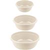 BORNSHINE Set di 3 Bacinelle Rotonde in Plastica senza BPA - Bacinella Bucato 5L, 7,5L e 10,5L - Bacinella Grande e Catino per Bucato - Contenitore Multiuso per Lavaggio, Pulizia e Giardino (crema)