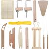 SWTHM Kit per tessitura, 20 pezzi, in legno, smussati, kit per tessitura, tavola da maglia, picchetti e morsetto, accessori per telaio per tessitura per principianti