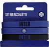 CALCIOGADGETS Set 3 Braccialetti Inter Ufficiale Nerazzurro Bracciali Braccialetto Ufficiali in Silicone SET3BRINLN1350