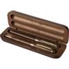 Set scrittura legno noce e ottone penna e roller refill blu Noa personalizzate o neutre