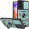 ESTH® Cover per Honor 90 Lite 5G con Custodia per Fotocamera Scorrevole e Supporto ad Anello [Custodia Paraurti Compatibile con Supporto Magnetico per Auto], Verde