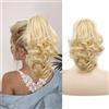 FDEETY Coda Capelli Ricci Ondulati Clip Extension Claw Ponytail Sintetica Aspetto Naturale Acconciatura Elegante Capelli Finti
