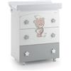 Azzurra Design Cassettiera con Bagnetto Fasciatoio LOVE ME BIANCO E GRIGIO