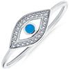 Bling Jewelry Minimalista piccolo .925 in argento sterling Midi Knuckle 1MM Band impilabile delicato CZ Halo Evil Eye Ring per le donne Teen