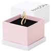 PANDORA Anello da donna a forma di cuore ondulato oro 163660C01, 52/16,6, Argento sterling, Zirconia cubica
