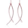 SLUYNZ 925 Orecchini Pendenti in Argento Lucido per le Donne Ragazze adolescenti Orecchini a Barra Piatta Orecchini Linea Curva (C-Rose Gold)