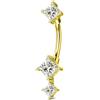 Agrewd Piercing per sopracciglia in stile minimalista, in oro e argento, 16G, piercing per l'ombelico in acciaio chirurgico 316L, per Helix e Tragus, per donne, 6-8 mm, 16G6MM, Acciaio inossidabile