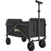 Outsunny Carrello da Giardino Carrello da Campeggio Pieghevole, 41L, Nero | Aosom Italy