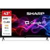 Sharp Smart TV 43" 4K UHD QLED Google TV Vision-Atmos Classe G Nero 43HP5265E Sharp