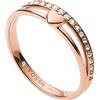 Fossil Anello Da Donna Vintage Glitz, Lunghezza: 21,5 X 20 X 6 Anello In Acciaio Inossidabile Oro Rosa, JF03460791