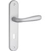 THIRARD - Set Maniglie per Porta Camera Goccia con Foro Chiave - Quadro 7 mm - Interassi 195 mm - Cromato Satinato - Placche Alluminio Stampato - Maniglie Alluminio - Grigio