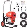 VEVOR Sbloccatubi Elettrico 36,6 mx 3 cm Macchina per Pulizia Tubi Alimentazione Manuale 1100W Macchina Pulitore per Tubi Scarico con 6 Taglierine, Controllo CW/CCW per Tubi da 10-20,3 cm