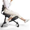 VEVOR Sedia Ergonomica a Ginocchio con Schienale Sedia a Rotelle Altezza Regolabile, Sedia Inginocchiata per Scrivania Postura Comoda da Ufficio, Sgabello Ergonomico per Casa, Carico max 120 kg
