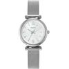 Fossil Carlie Watch for Women, Silver tone Quartz three hand movement with Stainless steel Strap
