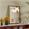 Snowdool Specchio da parete vintage marrone, specchio da toeletta con cornice rettangolare 45x65 cm, da appendere orizzontalmente o verticalmente, decorativo per bagno, camera da letto, soggiorno