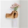 XYQXYQ Scultura a mano da parete dorata con vaso, statua da parete unica, decorazione per la casa