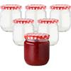 Devitre Set di 6 barattoli per marmellata, 425 ml, con etichette e coperchio