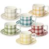 Tognana Caledonia, confezione 6 tazze caffè con piattino, new bone china, multicolor