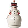Villeroy & Boch Nostalgico Melody Pupazzo di Neve Figura Girevole, Bianco, 9 x 9 x 17 cm
