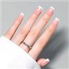 Luxbon French Unghie Finte Press On Tip Bianco Lucido 044, Kit Colla No-Cure & Strumenti, Acriliche Full Cover (30-32Pz), Taglie13-16 Riutilizzabili Durevoli, Cromo Rosa Glazed Rosa Glazed
