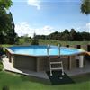 RPI Piscina Seminterrata effetto legno in pietra ricostruita decagonale allungata NATURALIS 7,75 x 4,72
