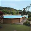 RPI Piscina Seminterrata effetto legno in pietra ricostruita decagonale allungata NATURALIS 6,35 x 4,72