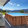Blulab Piscina fuori terra in legno rettangolare BALI
