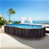 Blulab Piscina fuori terra in legno ottagonale allungata BALI