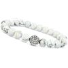 Unique Gems Chakra, bracciale in argento Sterling 925, con perle di colore bianco, 8 mm, 8 mm, con pietre curative (21.00), 20cm - (21cm) - 22cm, Argento sterling, Magnesite