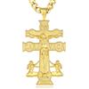 AEONSLOVE Collana Croce di Caravaca Argento 925 Ciondolo Caravaca Uomo Donna Collana Croce Cristiana Crocifisso Amuleto di Protezione Cattolico Cristiani Gioielli Religiosi (oro)