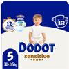 Dodot Pannolini per bambini sensitivi, taglia 5, 152 pannolini, 11 kg - 16 kg, ottima protezione della pelle di Dodot