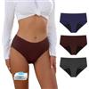 CARER Healthcare Incontinence Pregnancy Carer 3 Pezzi Mutande Mestruali con Assorbente Istantaneo da 50ML, Slip da Ciclo Lavabili e Riutilizzabili per Flusso Abbondante Blu, Bordeaux e Grigio Taglia XL