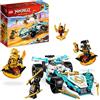 LEGO NINJAGO Auto da Corsa Spinjitzu Dragon Power di Zane, Macchina Giocattolo e 4 Minifigure, Giochi per Bambini e Bambine da 7 Anni in su, Veicolo con Funzione di Rotazione 71791