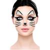 FIESTAS GUIRCA Adesivi da viso glitterati per trucco effetto gatta gattina 20x20 cm