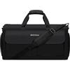 ENZOSUM Borsa Porta Abiti da Viaggio Borsa per Abito con Tracolla e Scomparto per le Scarpe, Borsone da Viaggio Impermeabile per Matrimoni o Viaggi D'affari, Borsa per Abiti Grande - Nero