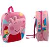 MyBagStory - Zaino Peppa Pig 3D Bambino 31x26x10 cm Effetto rilievo 1 scomparto cerniera Tasca rete Spallacci regolabili Borsa scuola materna Idea regalo