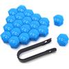 QitinDasen 20 Pezzi 17 mm Auto Ruote Copridado, Tappo Dado Bullone Ruota, Tappo a Vite Mozzo Ruote Auto Universale, Coperchio Dado Pneumatico Esagonali con Strumento di Rimozione (Blu)