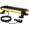 DTEANJU 30LED Luci Lampeggianti di Emergenza con Supporto Metallico Nero, Barra LED Magnetica con Cavo da 5m, 12/24V, IP65 e 7 Modalità con Memoria, Universale per Camion Furgone Trattore Caravan