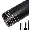 GRTHTATI 50cm x 150cm Pellicola Adhesiva per Auto Nero Lucido Pellicola Wrapping Pellicola Protettiva per Interni/Esterni di Auto, Moto, Bici (Nera Lucida, 50cm x 150cm)