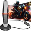 QGClearSO Antenna TV Interna,2026 Antenna TV Interna Amplificata Potente Ricezione 360° fino a 100 km con Base Magnetica,Supporta 4K/1080p/VHF/UHF (White (with amplifier))